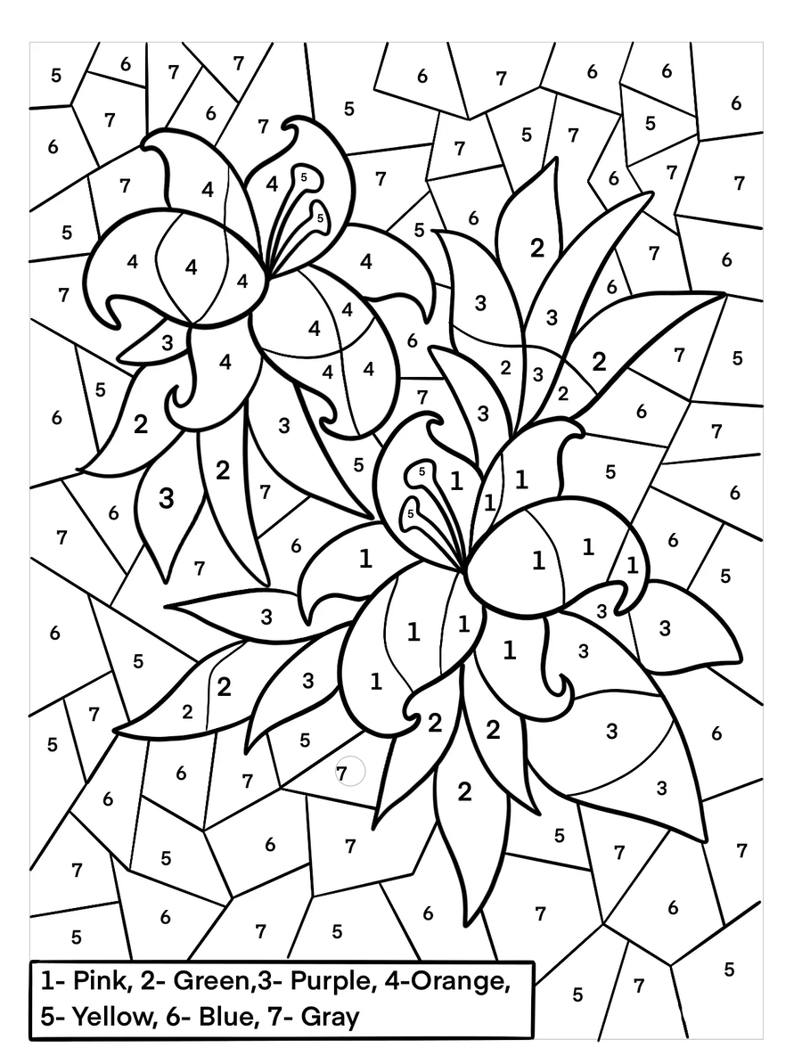 Difficult flower color by number