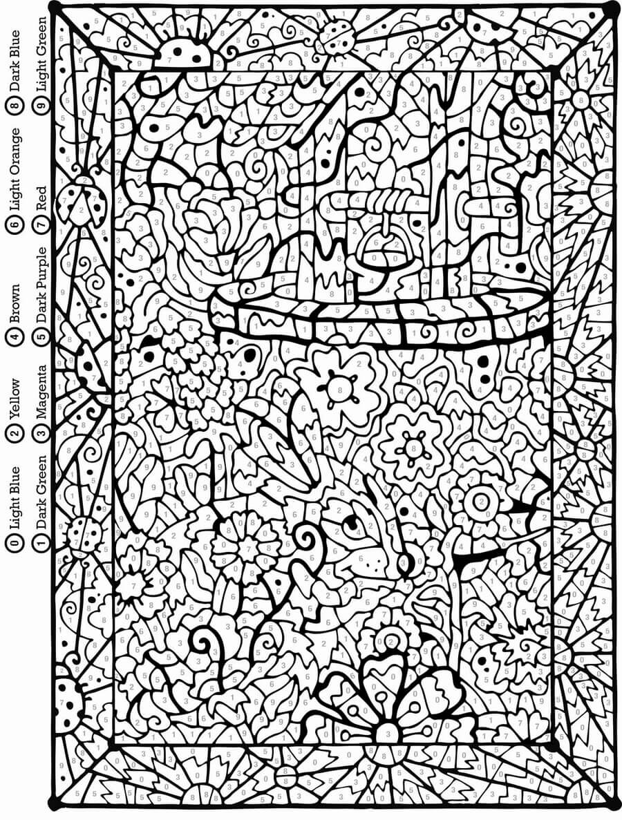 Difficult for adult color by number Color By Number