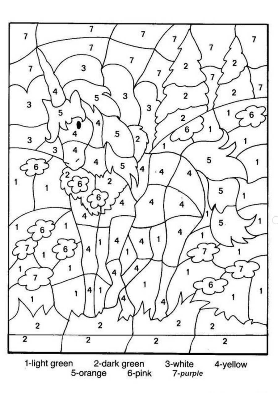 Difficult Horse color by number