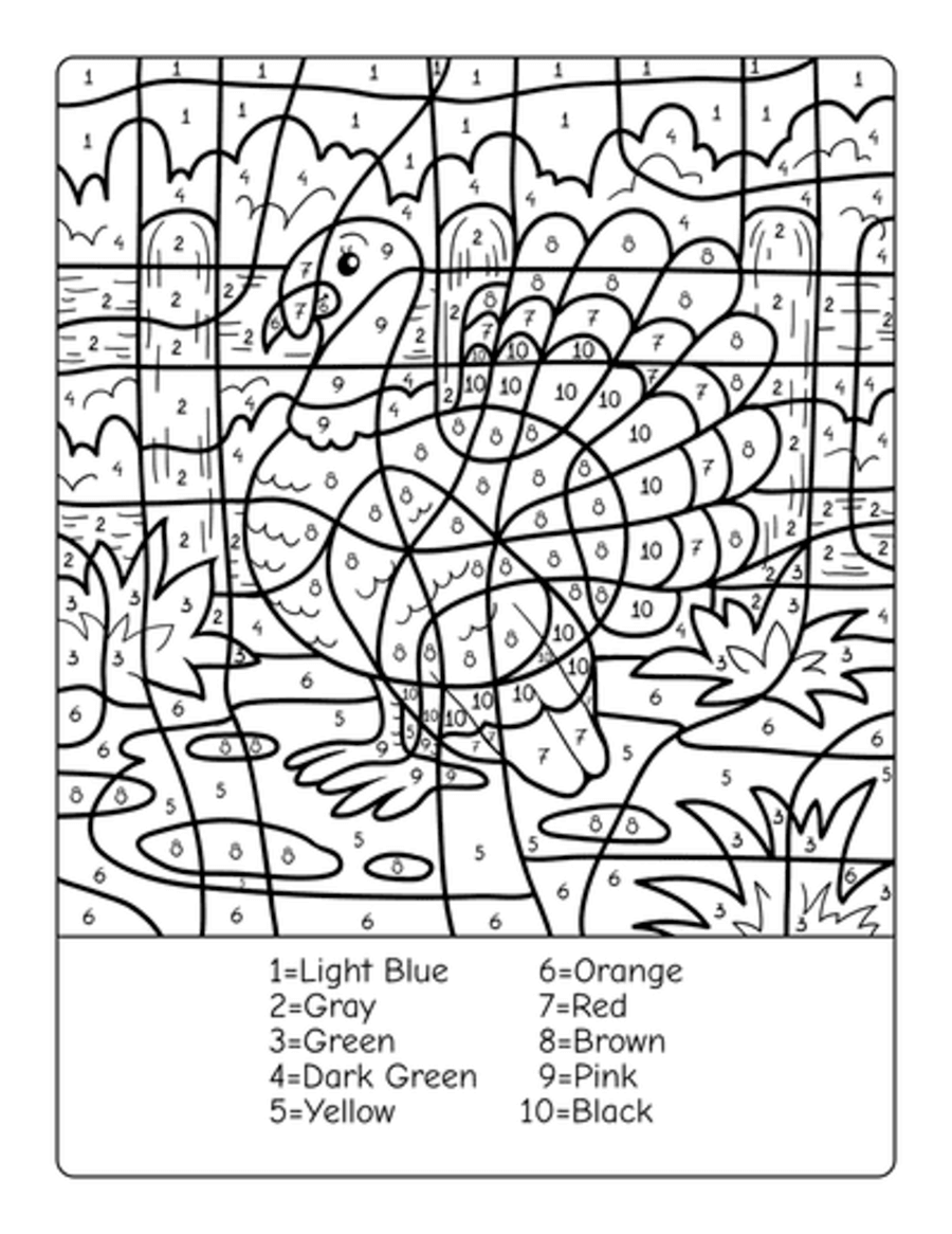 Difficult Turkey color by number