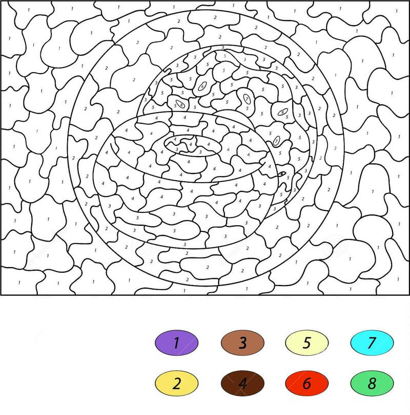 Donuts with chocolate color by number