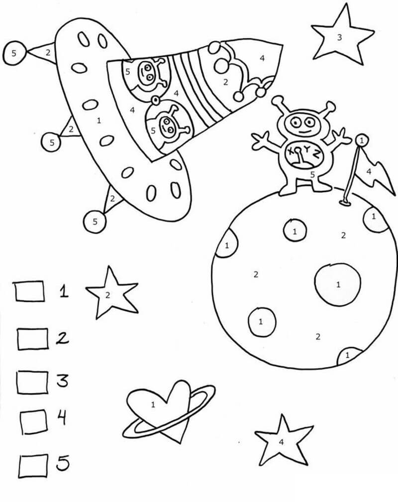 Drawing UFO color by number