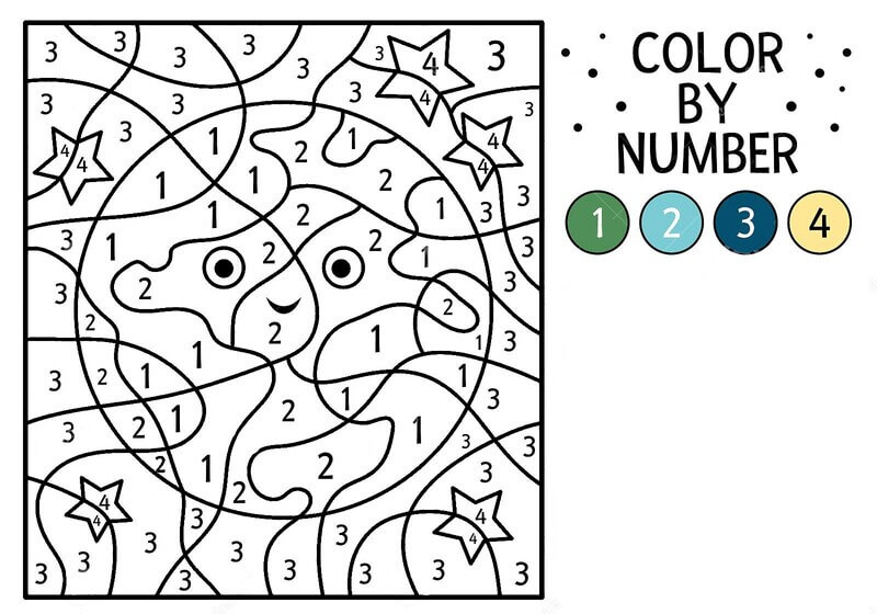 Earth and the stars color by number