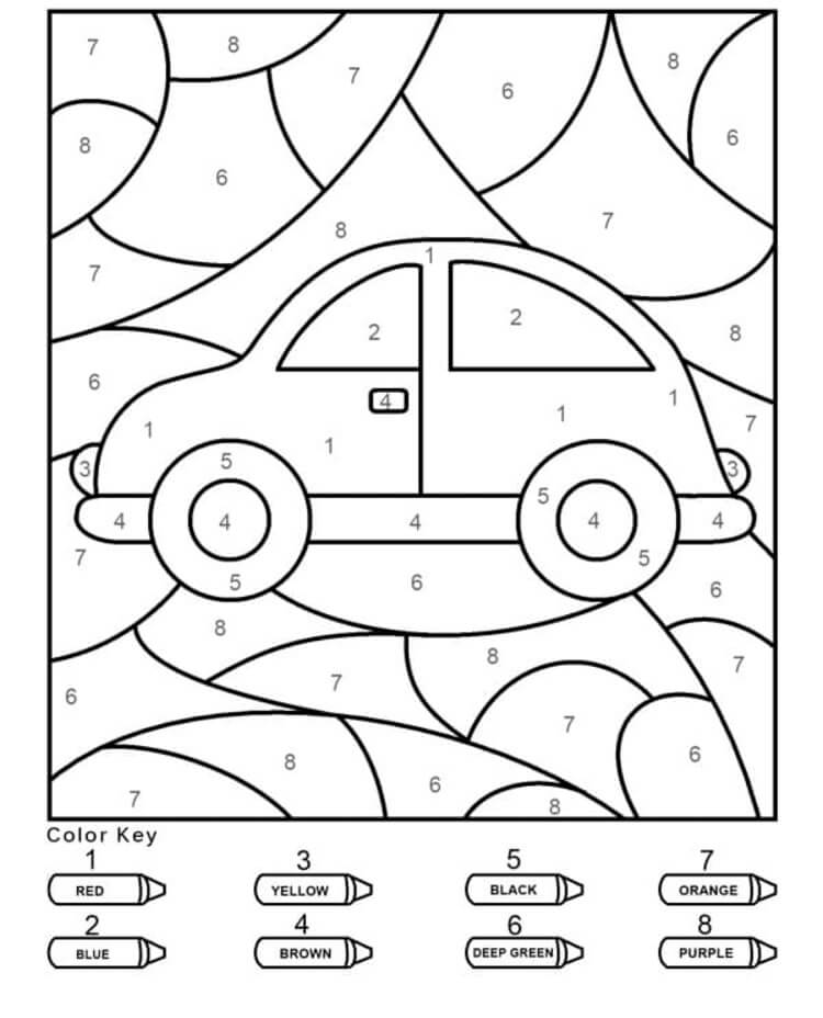 Easy car color by number