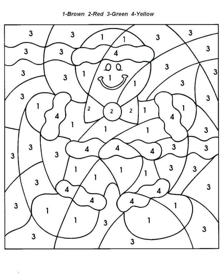 Easy cookie man color by number