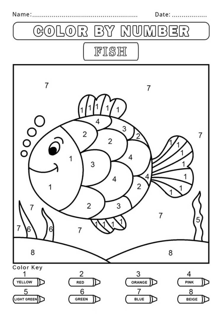 Easy fish color by number