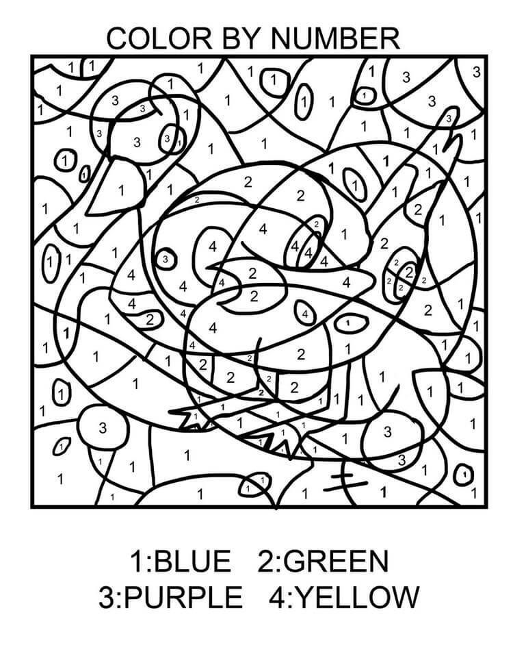 Easy gecko color by number