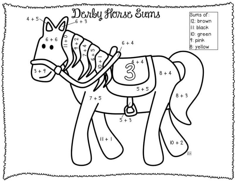 Easy Horse color by number