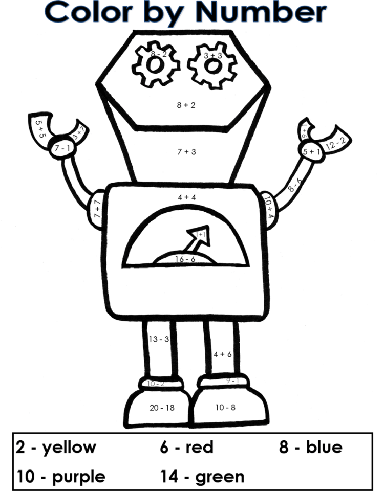 Easy Robot color by number