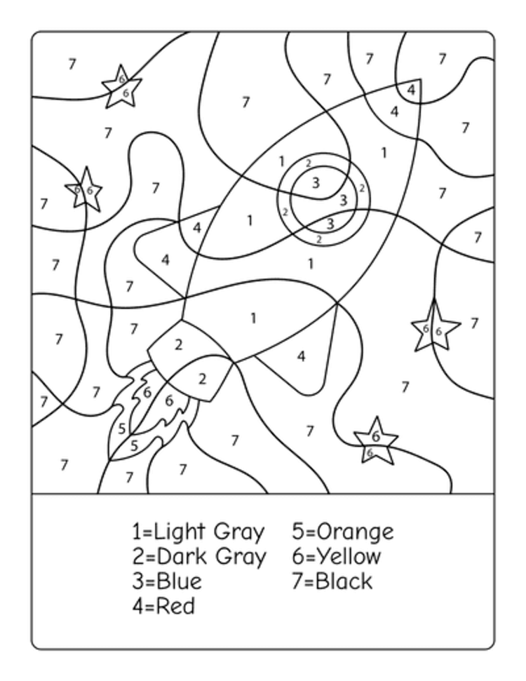 Easy rocket color by number