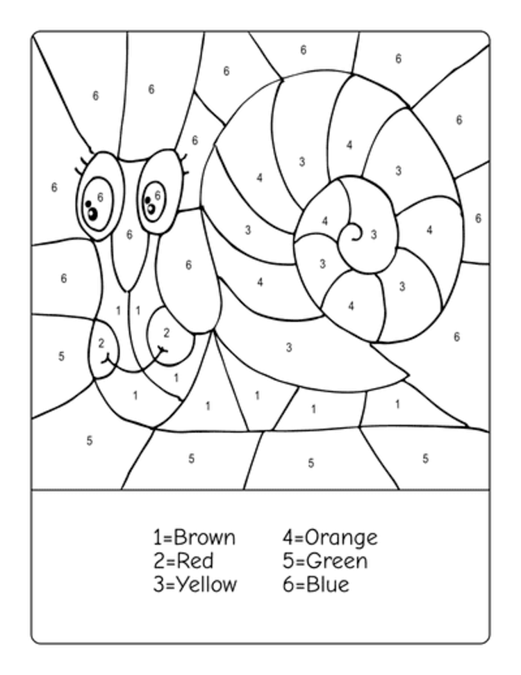 Easy snail color by number