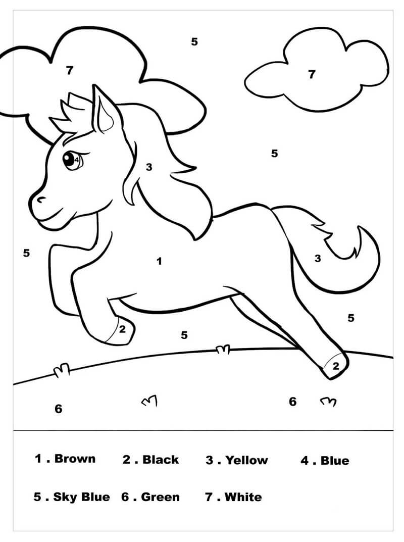 Free Baby Horse color by number