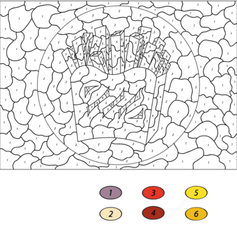 French Fries color by number