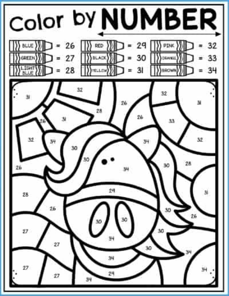Funny Horse color by number
