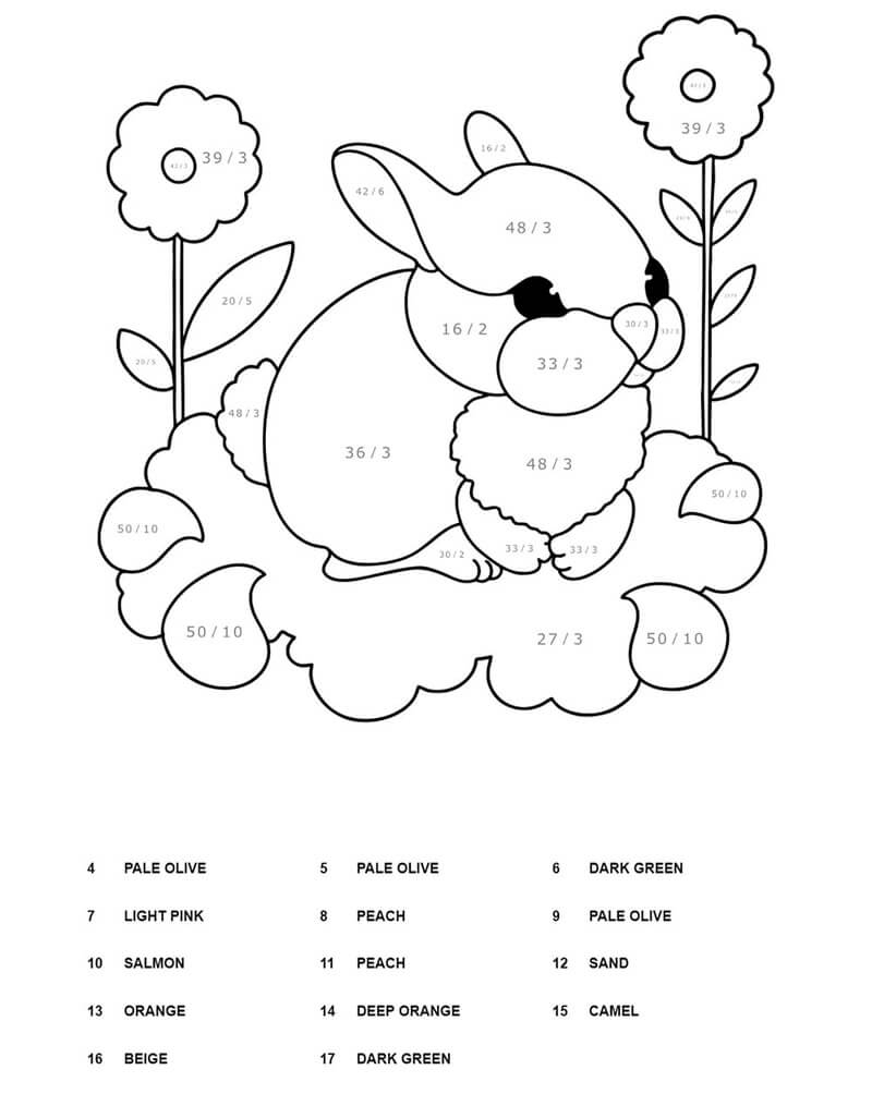Good Bunny Division color by number