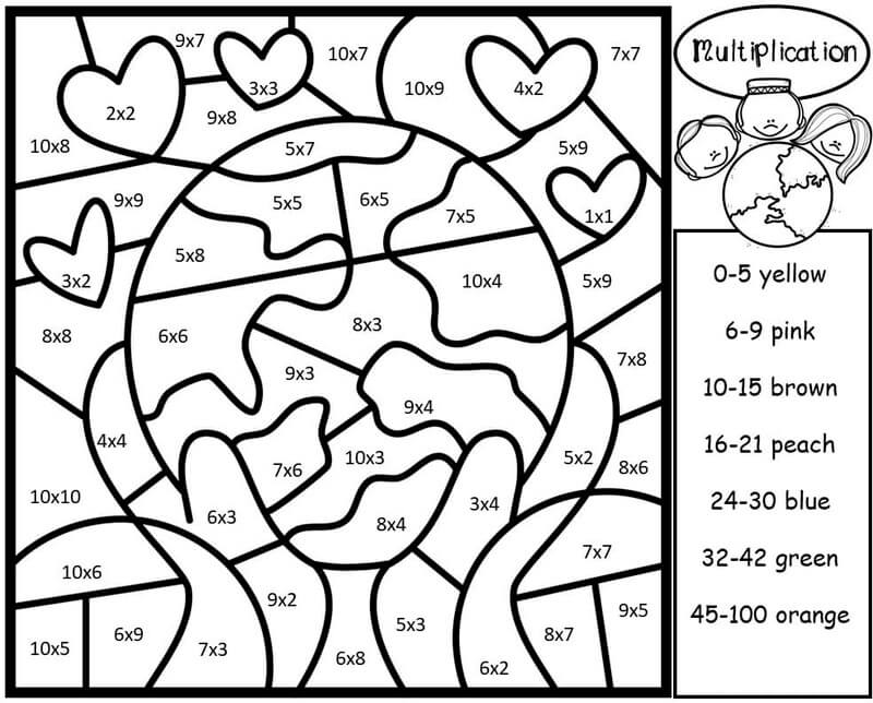 Good Earth Multiplication color by number