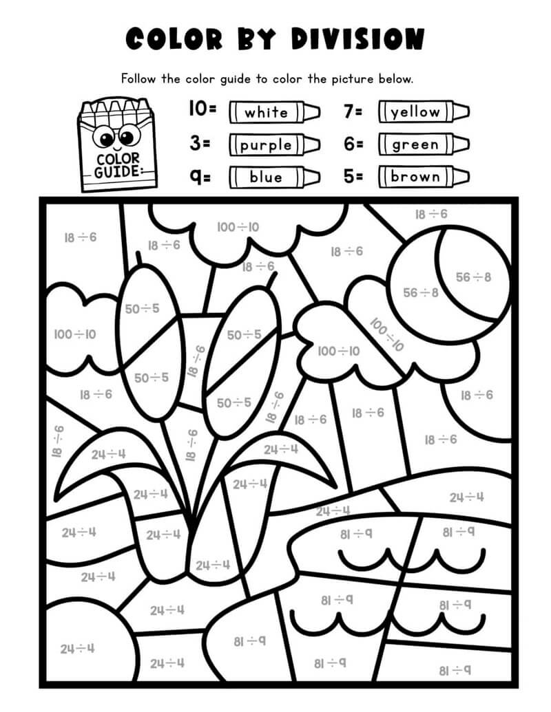 Good Flower Division color by number