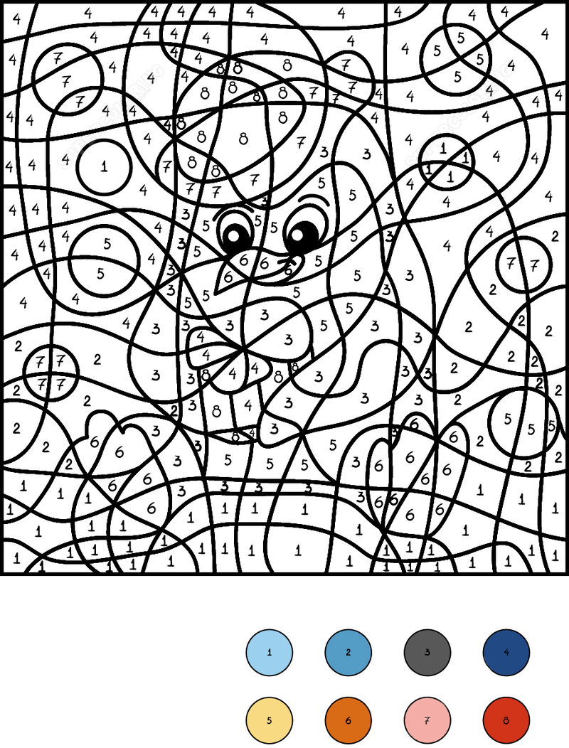 Grey Penguin color by number