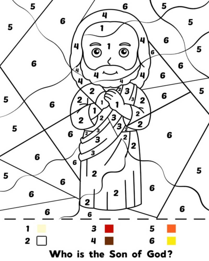 Jesus color by number