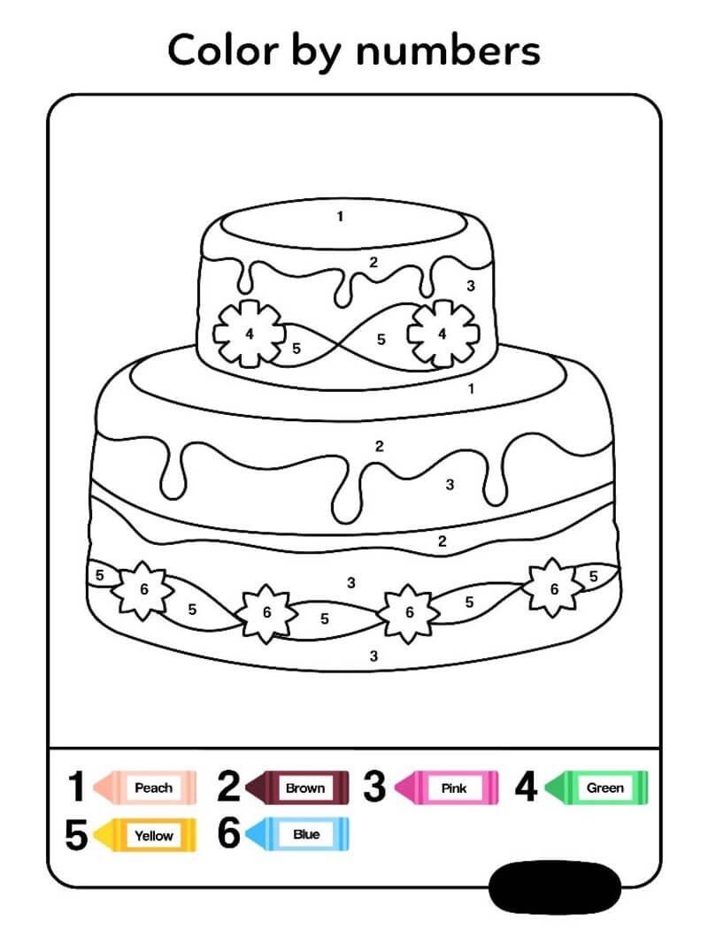 Lovely cake color by number