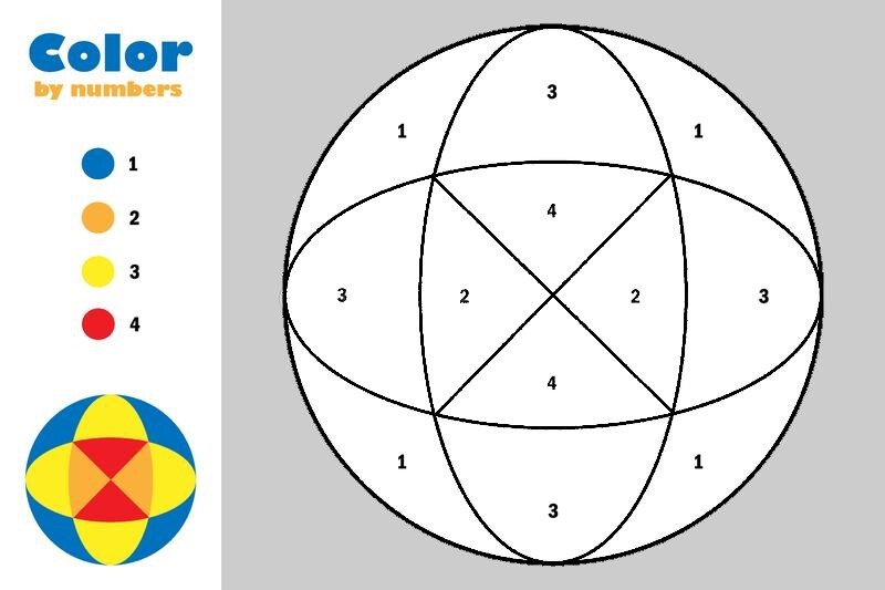 Mandala in Cartoon Style color by number