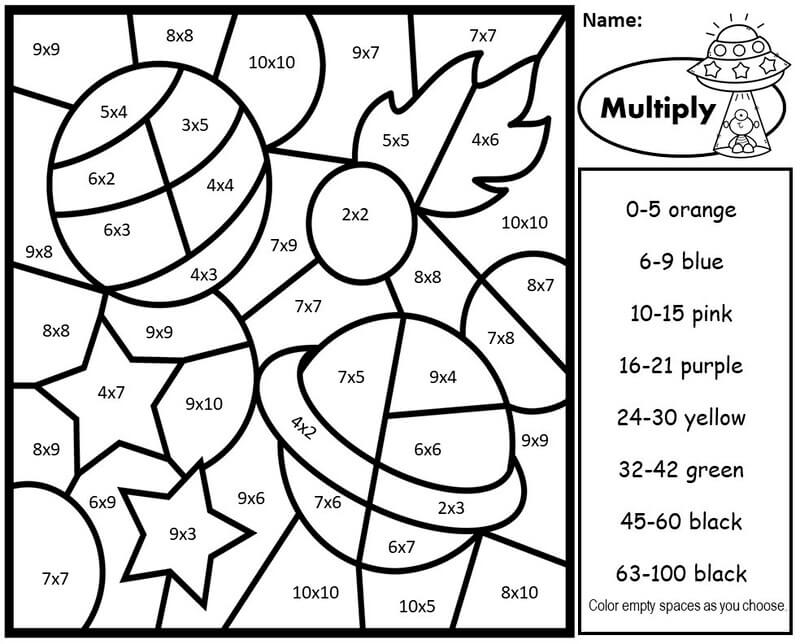 Meteors and planets color by number