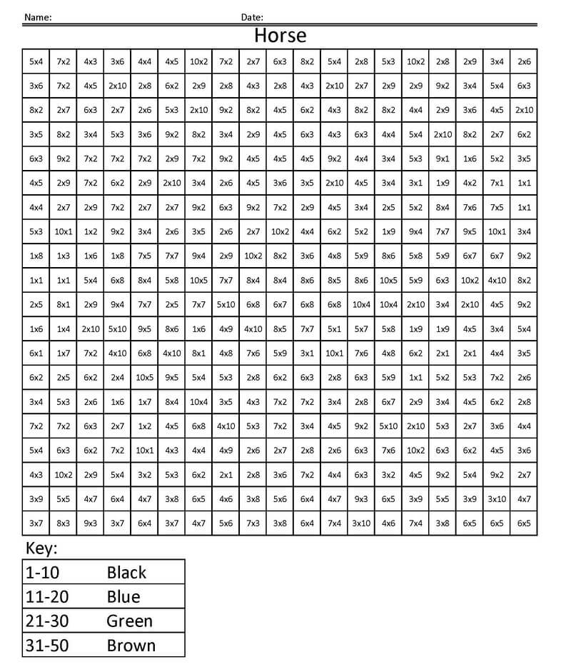 Secret Horse color by number