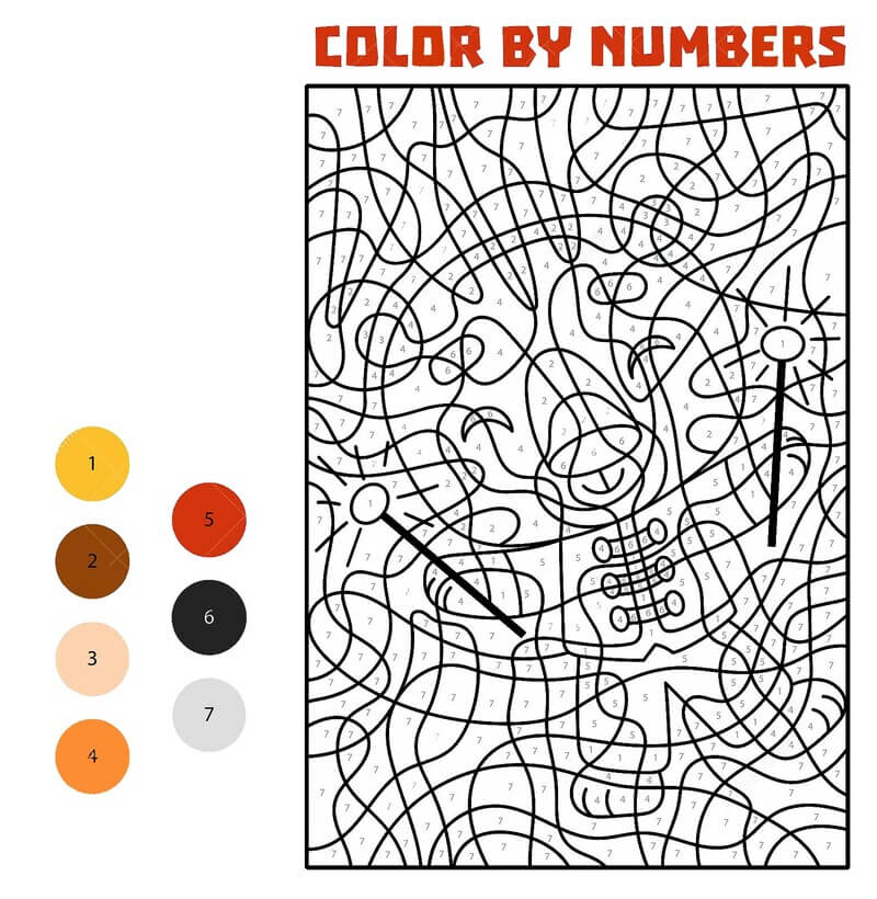 Smiling Tiger color by number