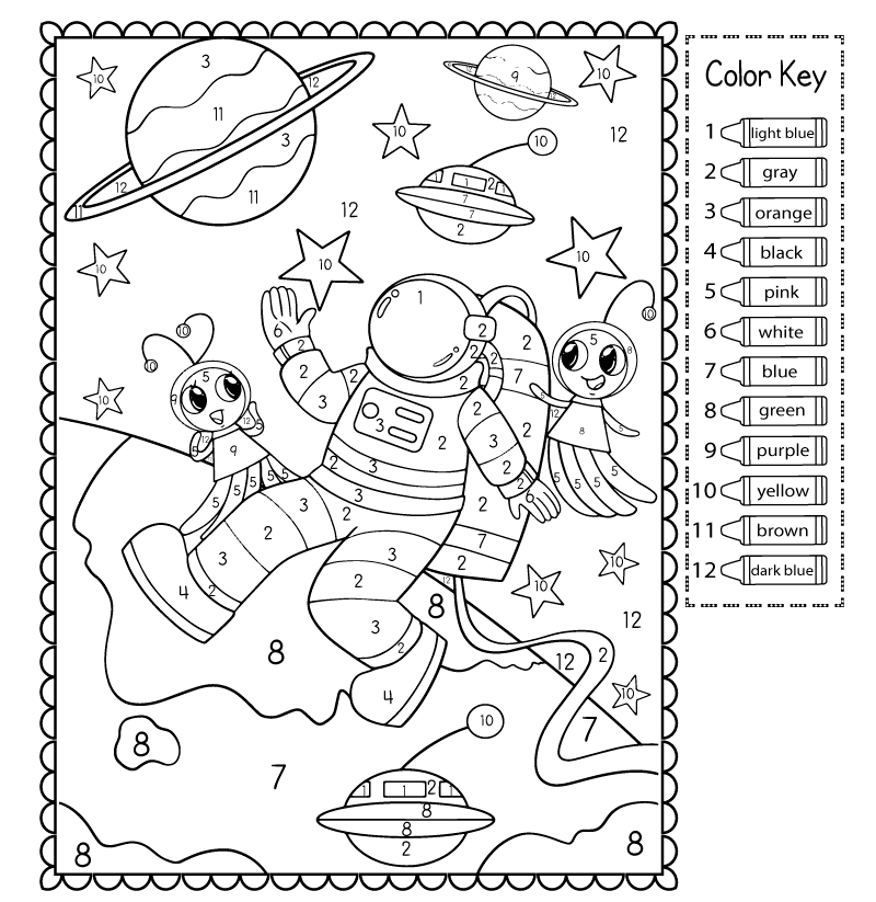 Space color by number