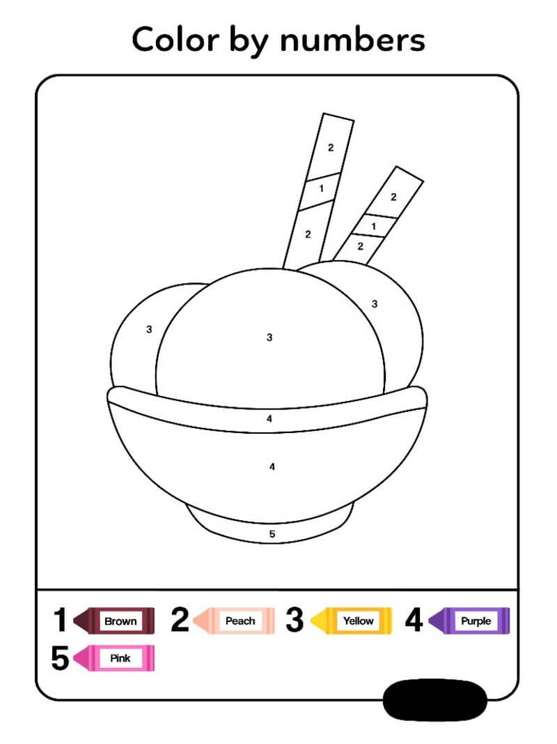 Sweet ice cream color by number