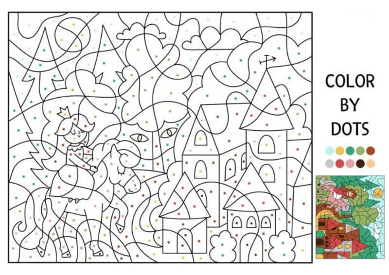 The Horse and the Princess color by number