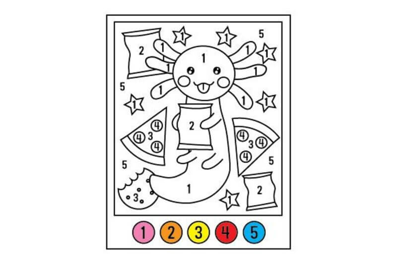 The salamander with the fast food color by number