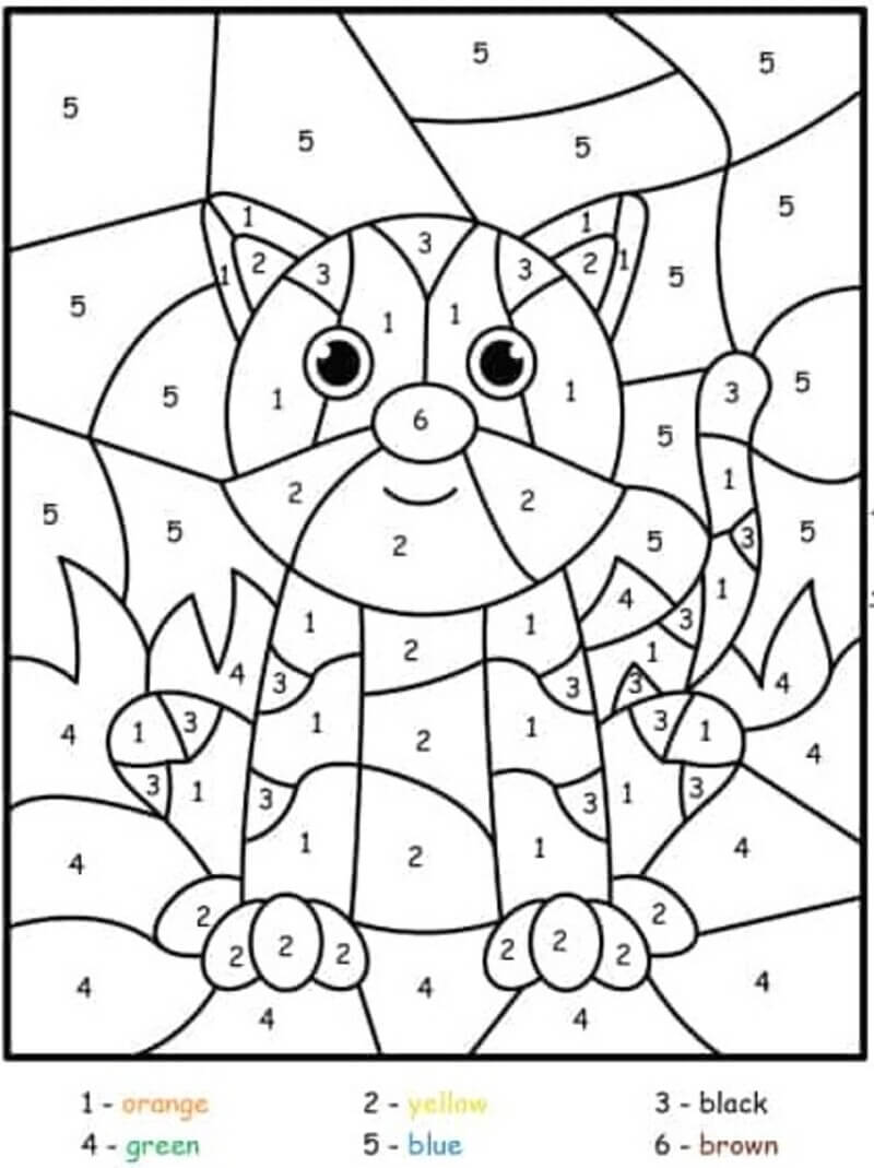 Tiny Tiger color by number