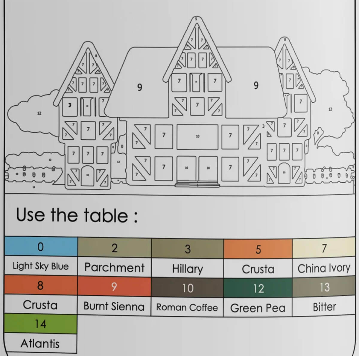 A Big House in the Countryside Color by Number