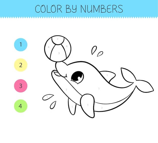 Adorable Dolphin Color By Number