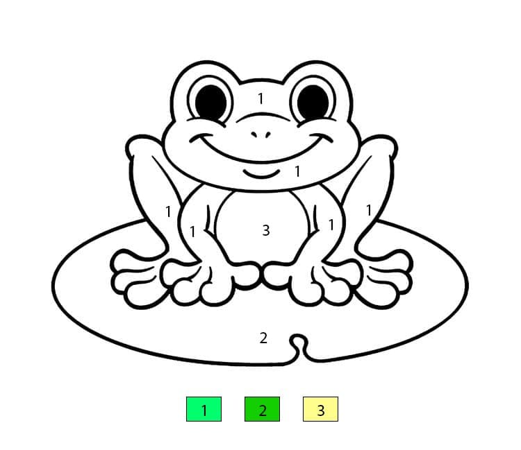 Adorable Frog Printable Color By Number