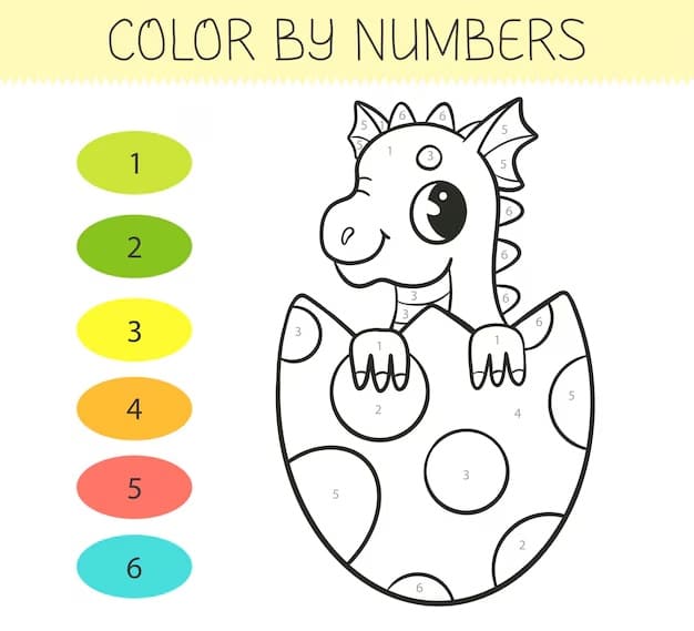 Baby Dragon Color By Number