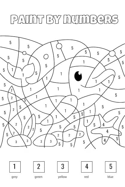 Cartoon Dolphin Color By Number