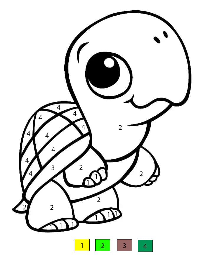 Cute Baby Turtle Color By Number