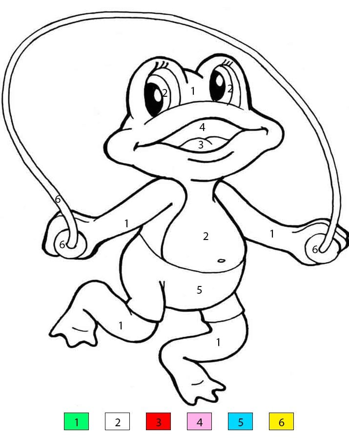 Cute Frog For Kids Color By Number