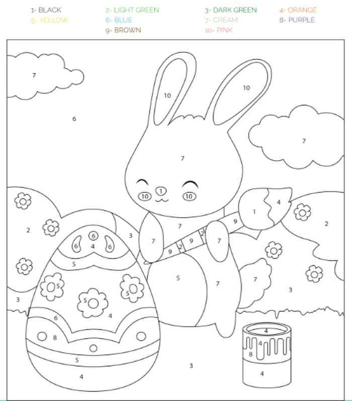 Easter Bunny Nice Color By Number