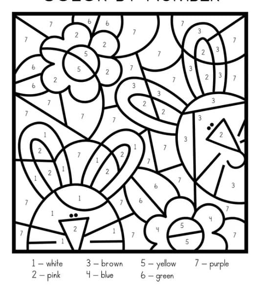 Easter Bunny Normal Color By Number