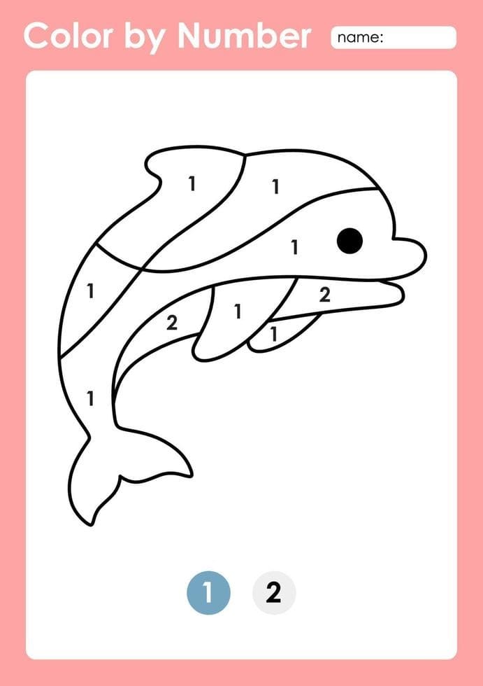 Easy Dolphin Color By Number