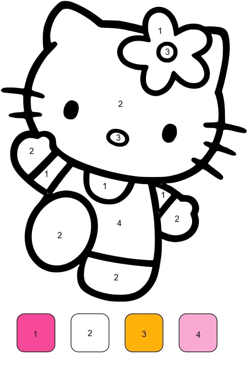 Friendly Hello Kitty Color By Number