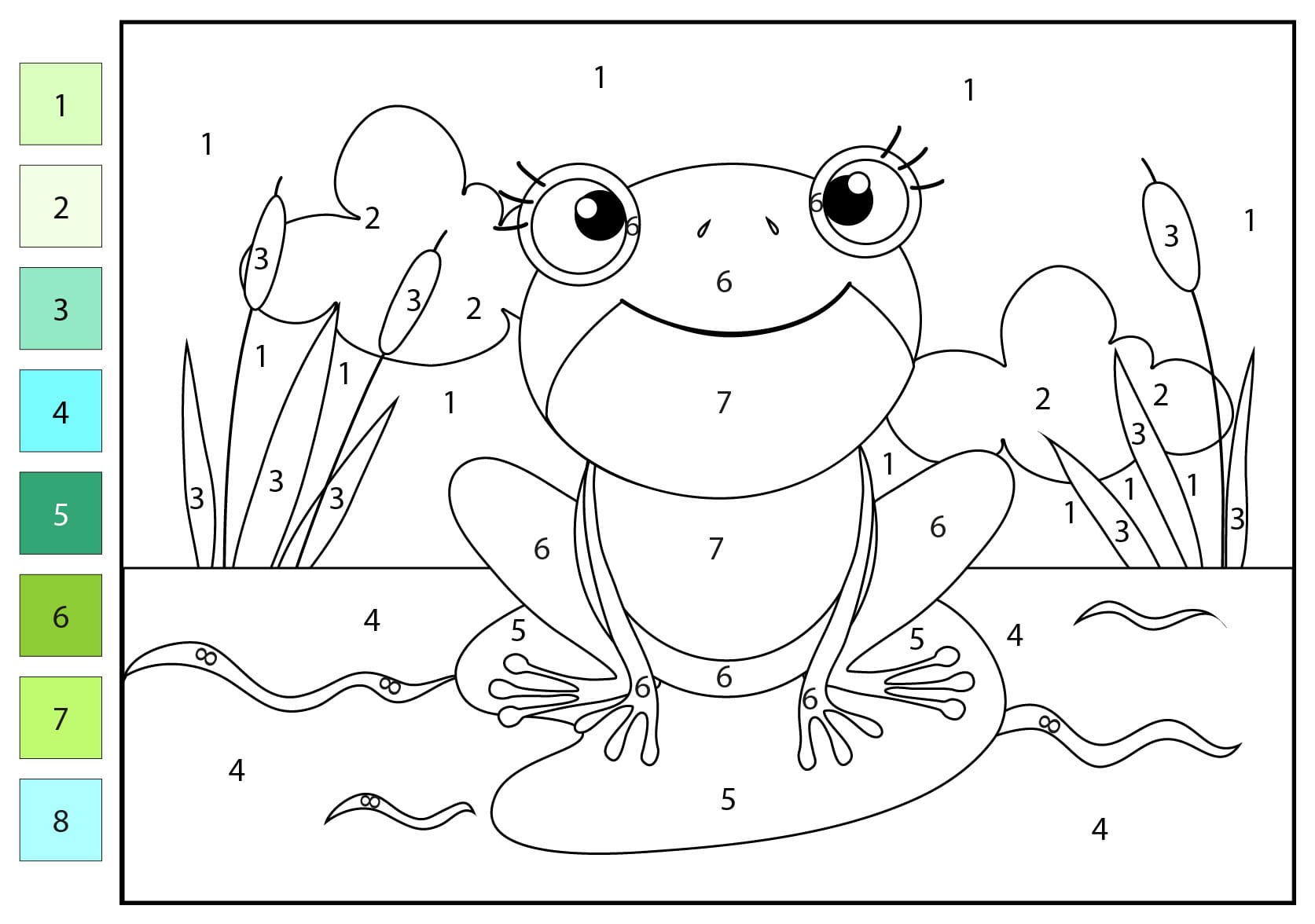 Frog Printable Color By Number