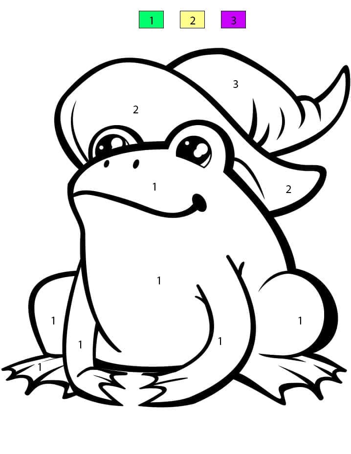 Frog with Magic Hat Color By Number
