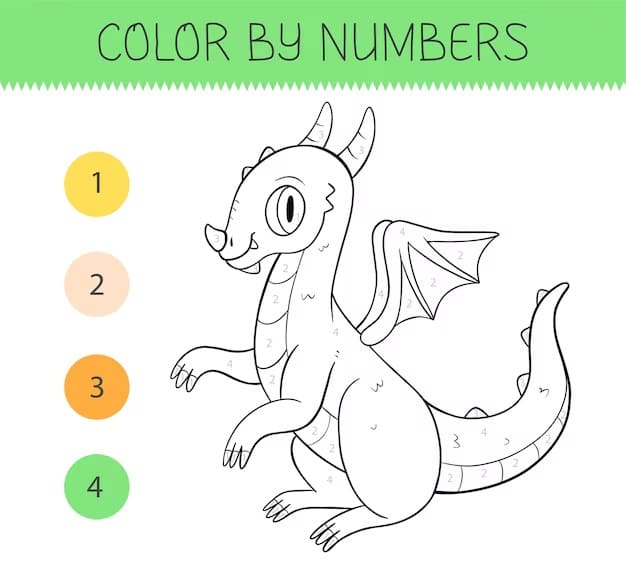 Fun Dragon Color By Number