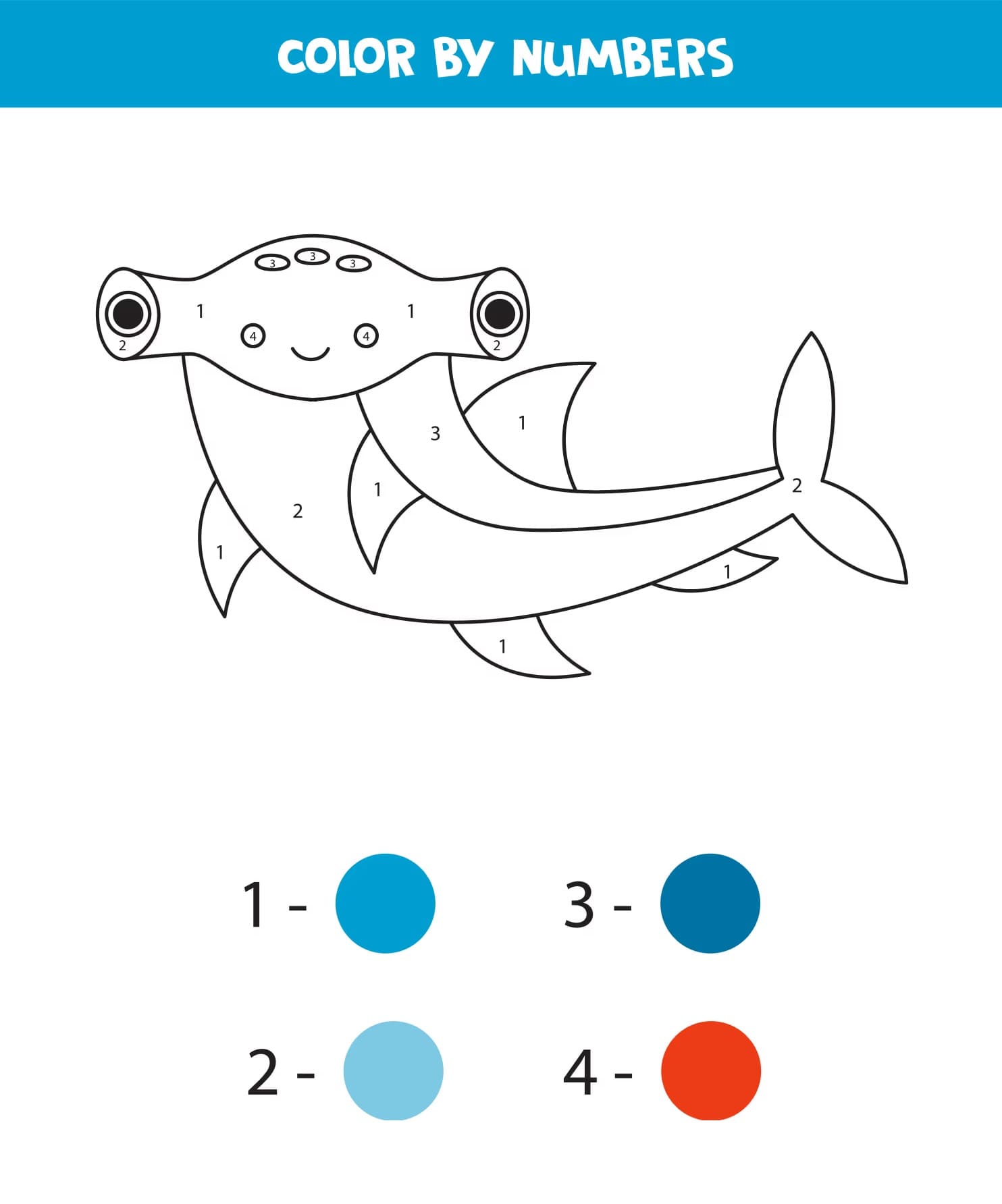 Hammerhead Shark Color By Number