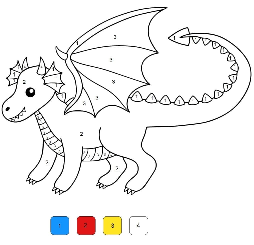 Happy Dragon Color By Number