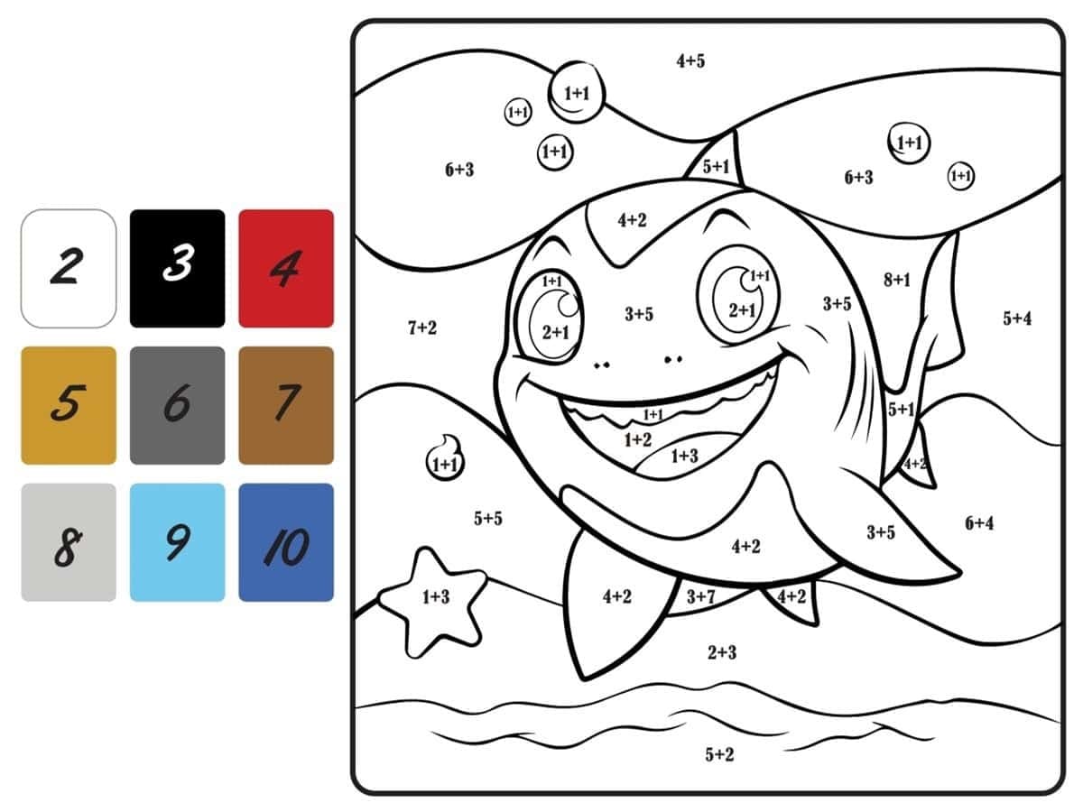 Happy Shark Color By Number